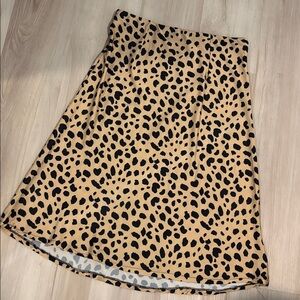 Midi satin skirt leopard print Sz XL
